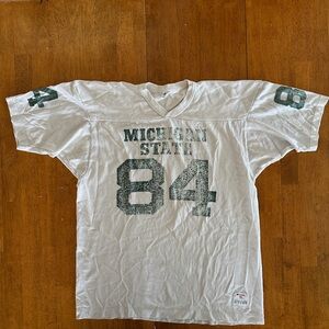 Vintage Champion White and Green Football Jersey
